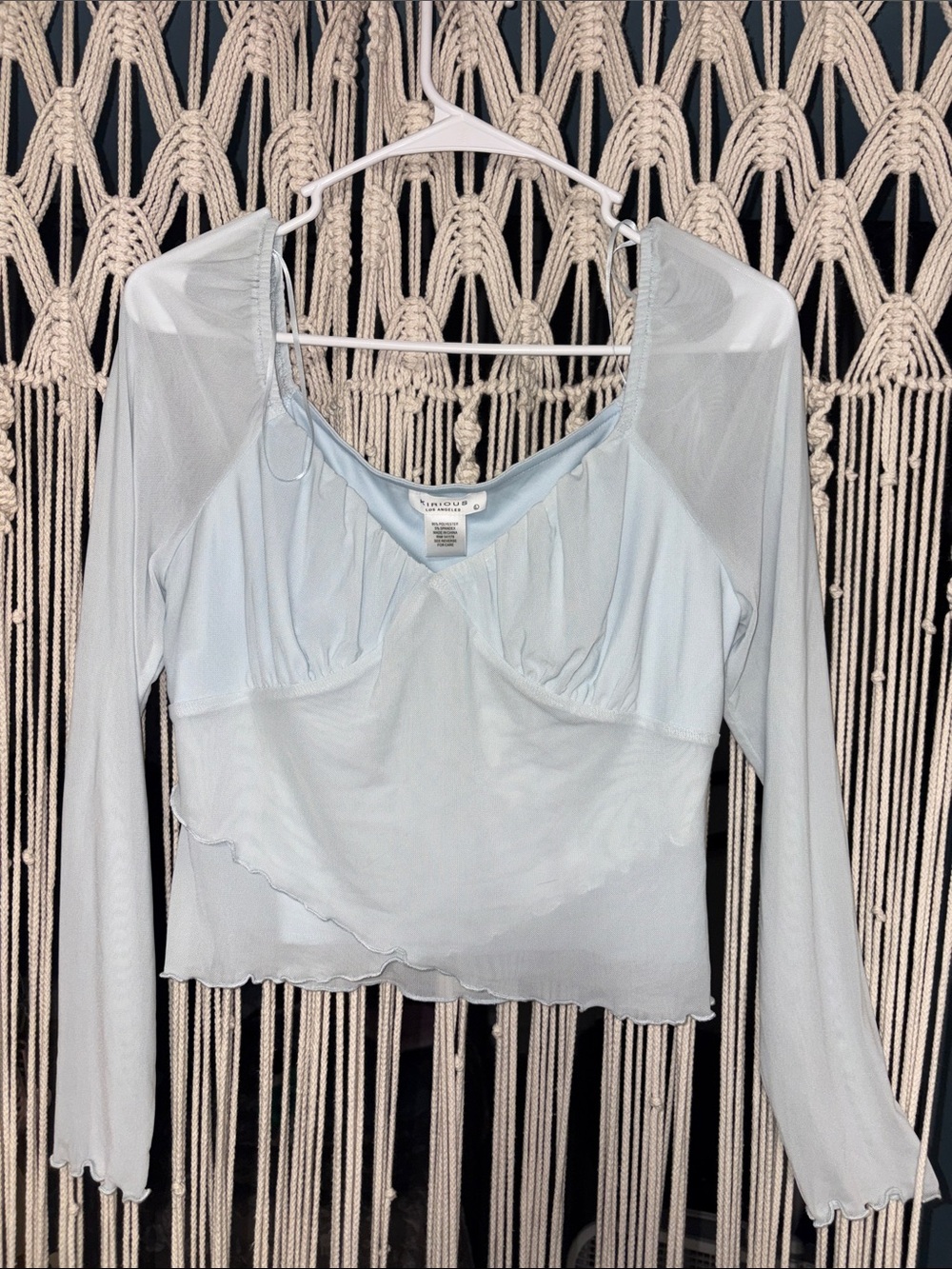 Long-Sleeve Mesh Top